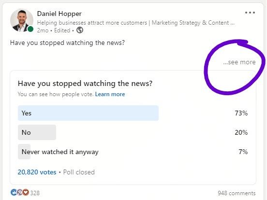 How do you leverage a poll on LinkedIn